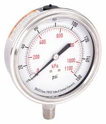 0 psi to 160 psi, 3 1/2 in Dial, Commercial Pressure Gauge ...