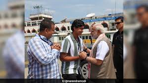 IPL Sensation Vaibhav Suryavanshi Touches PM Modi’s Feet In Beautiful Bihar Airport Meet