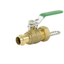 1/2" Press x 3/4" Male GH (Garden Hose) Brass Ball Valve w ...