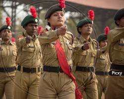 Image of NCC cadets marching in a parade