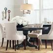 Circular dining tables and chairs