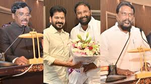 Telangana Cabinet expanded with inclusion of Vivek Venkataswamy, Vakiti Srihari and Adluri Lakshman Kumar