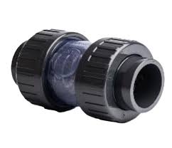 PVC Pool Double Union 2lbs Spring Check Valve Clear Body ...