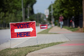Voting signs outside polling location in Atlanta