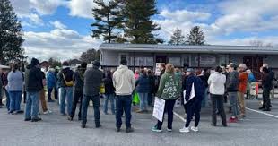 Protest at Upper Bern Township building against planned ICE detention center