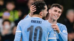 Manchester City and Brighton players preparing for their Carabao Cup match