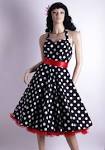 Black polka dot dress