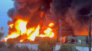 Tamil Nadu train fire: Diesel tanker on freight train goes up in flames near Thiruvallur; services suspen