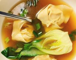 Wonton soup close up