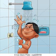 Resultado de imagem para ilustração de tomar banho
