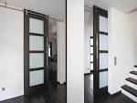 Ceiling mounted sliding door hardware