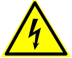 Изображение: Предупреждающая табличка Опасность поражения электрическим током