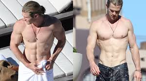 Image result for chris hemsworth without shirt