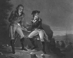 Image of Benedict Arnold meeting with Major John André