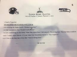 Marshawn Lynch&#39;s post-game Super Bowl quotes were straight to the ... via Relatably.com