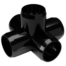 PVC Pipeworks 1-in 90-Degree PVC Cross Tee Union in Black (4 ...
