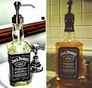 Whiskey bottle soap dispenser