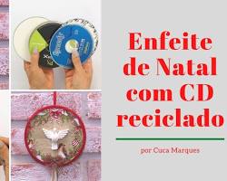 Imagem de Enfeites de Natal com CDs e DVDs