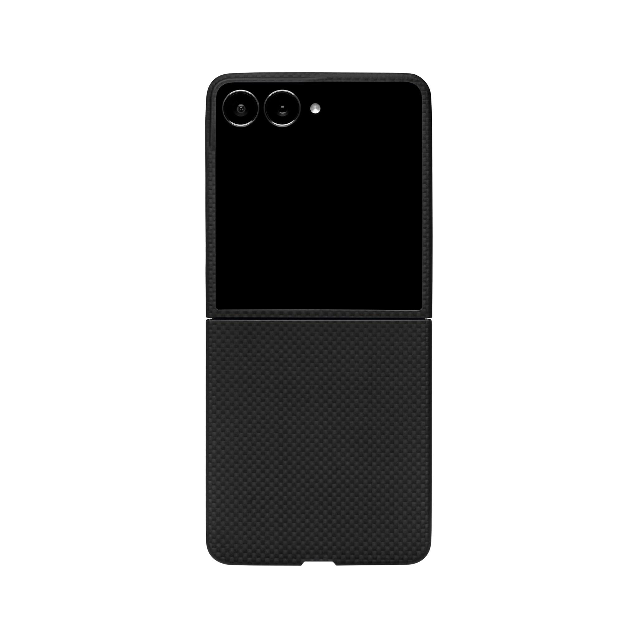 Latercase | Compatible with Galaxy Z Flip 7 | Midnight | Durable Galaxy Z Flip 7 Phone Case | 0.6mm Thin Aramid Fiber, 10 Grams, Precision Lasercut,