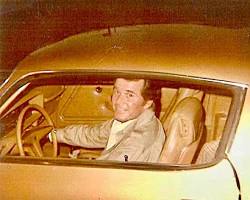 Rockford Files 1974 TV series James Garner as Jim Rockford gold Pontiac Firebird Malibu mobile home 1970s NBC television stills, AI generated