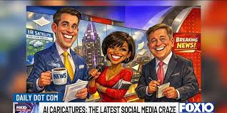 ChatGPT caricature trend featuring personalized cartoon images