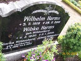 Grab von Wilhelm Harms (05.07.1918-28.07.2001), Friedhof Wallinghausen