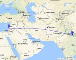 Image of Map of Pakistan, Iran, India and Israel