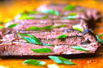 Sous Vide Asian Flank Steak with Beefsteak Tomatoes