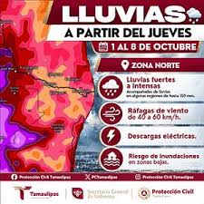 Protección Civil Tamaulipas mantiene vigilancia ante periodo de lluvias