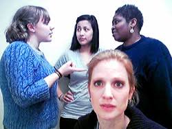 ... Cleaning Team argue in Nickel and Dimed by Joan Holden, based on Barbara Ehrenreich&#39;s bestselling book. Left to right: Lauren Woodyard, Leslie Deguzman ... - NIckel-and-Dimed