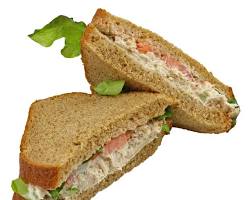 Tuna salad sandwich on wholewheat bread, lose belly fat