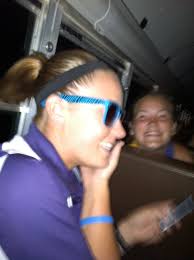 Assistant Coach Erin has some mad rapping skills, and rightfielder Haley is jeal-ous. (; - img_0550