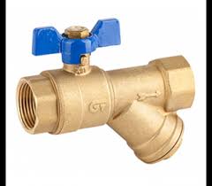 Brass valve with type “Y” strainer filter