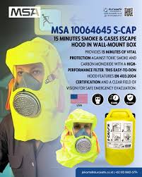 MSA S-Cap 15 Minutes Smoke & Gases Escape Hood The MSA S-Cap ...