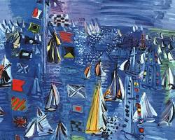 Gambar Raoul Dufy The Regatta at Cowes