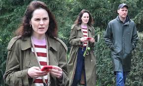 A Casual Stroll with Fiancé Jasper Waller-Bridge: Michelle Dockery Enjoys a Leisurely Dog Walk