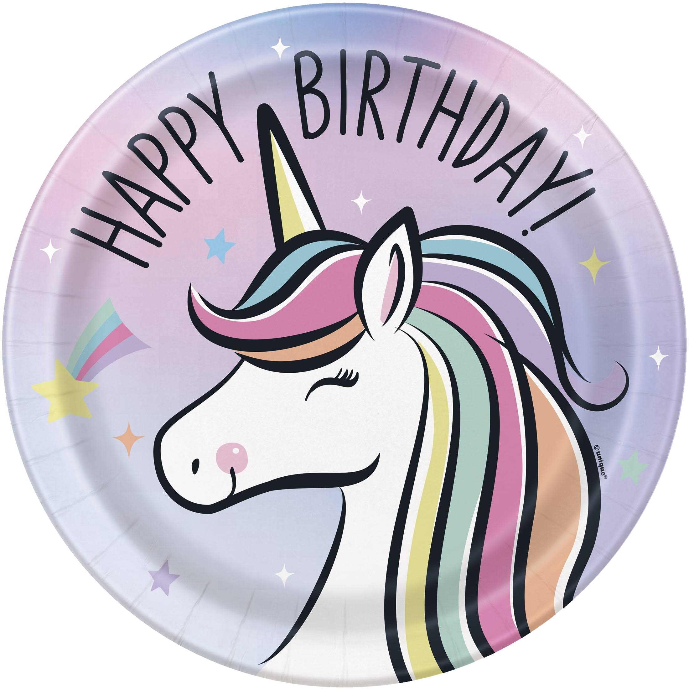 Dreamy Unicorn Disposable Round Paper Plates 9