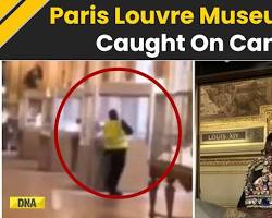 صورة Louvre Museum jewelry theft heist scene security footage concept
