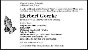 Herbert Goerke-der im Alter vo | Nordkurier Anzeigen