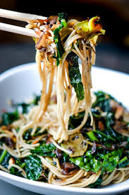 Sesame Kale Noodles with Lemon Tahini Sauce