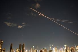 Iron Dome interceptions seen in skies above Jerusalem and Tel Aviv after night falls