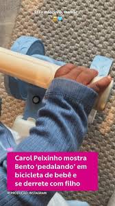Carol Peixinho se derrete com momento fofo do filho Bento em bicicleta infantil: 'Motorizado'
