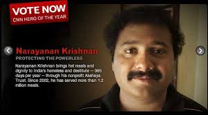 Â He is Narayanan Krishnan whose mission in life is to feed and take care of those people who cannot take care of them.Â His is a life of real inspiration ... - cnn-hero-narayanan-krishnan-2