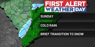 FIRST ALERT WEATHER DAY for Sunday’s rain and brief snow chance