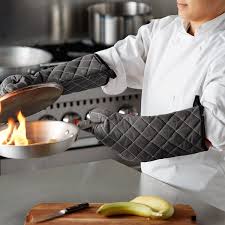 San Jamar 17" Bestguard Gray Oven Mitts with WebGuard ...