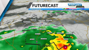 Spotty showers and storms move in ahead of cold front