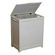 Howards Storage World White Wooden Laundry Hamper Double