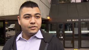 Fernando Bernabe talks to reporters outside Vancouver provincial court after pleading guilty to participating in a riot. May 29, 2012. (CTV) - image