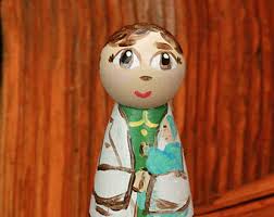St. Gianna Beretta Molla wood peg doll