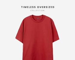 รูปภาพเสื้อยืดเปล่า Yuedpao Oversized Timeless สีเชอร์รี่